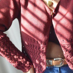 SOLD Vintage Knit Cropped Cardigan